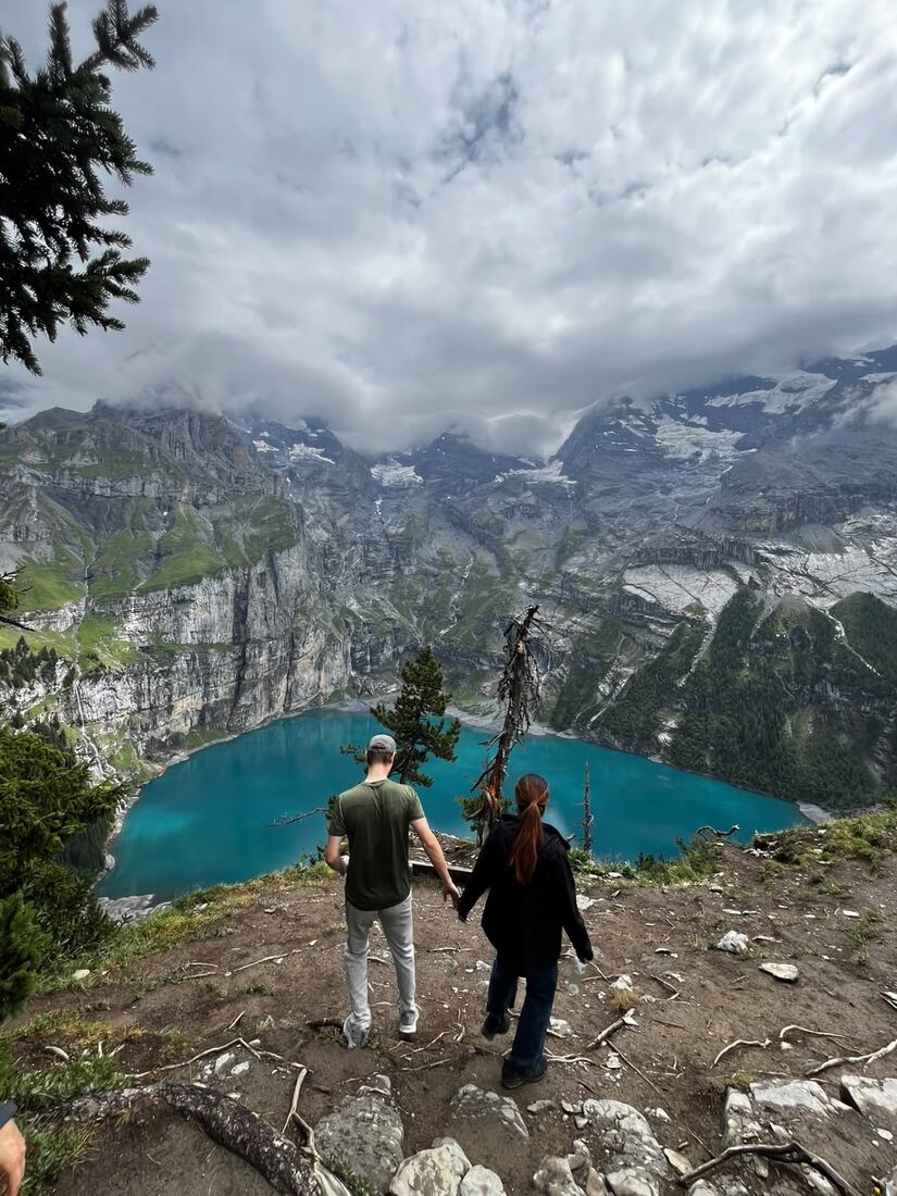 Lyly and Marco above Lake Oeschinen
